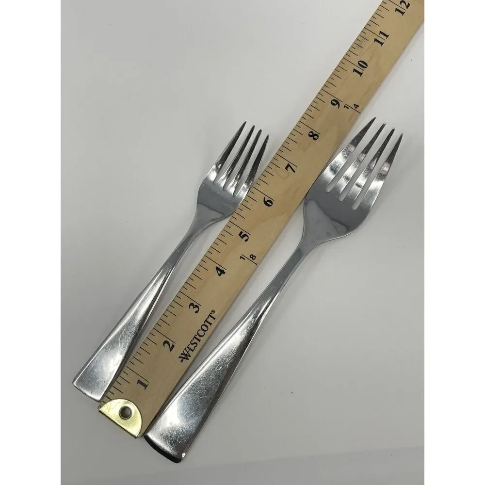 Oneida Grayson Glossy Stainless Serving Fork 9” And Salad Fork 7”